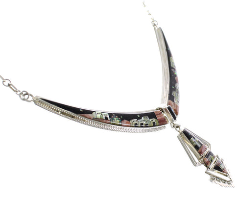 Multicolor Necklace With Detachable Centerpiece Earrings Set YS71892